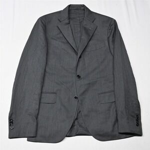 Lardini 38R Gray Herringbone Italy 100%‎ Wool Mens Blazer Suit Jacket Sport Coat